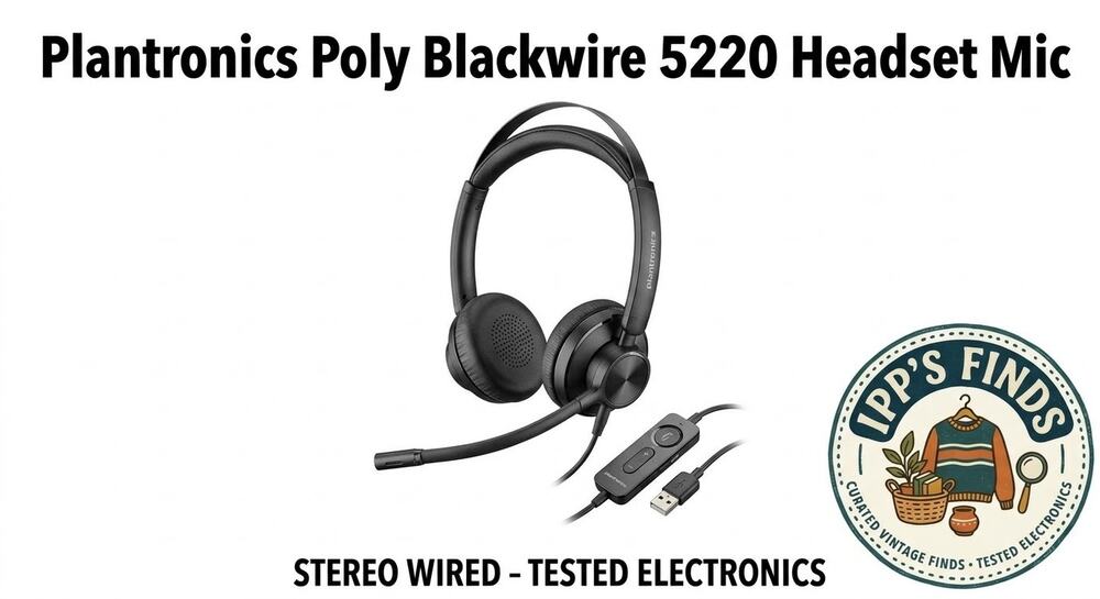Plantronics Poly Blackwire 5220 Stereo Wired Headset Mic PLT Black Red 3.5mm